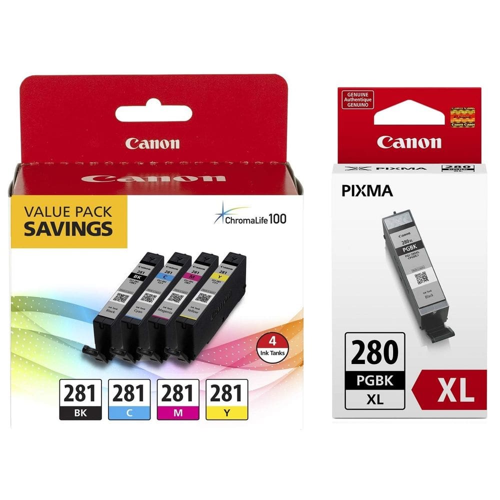 Pacote econômico do tanque de tinta Canon CLI-281 BKCMY + Canon PGI-280 XL