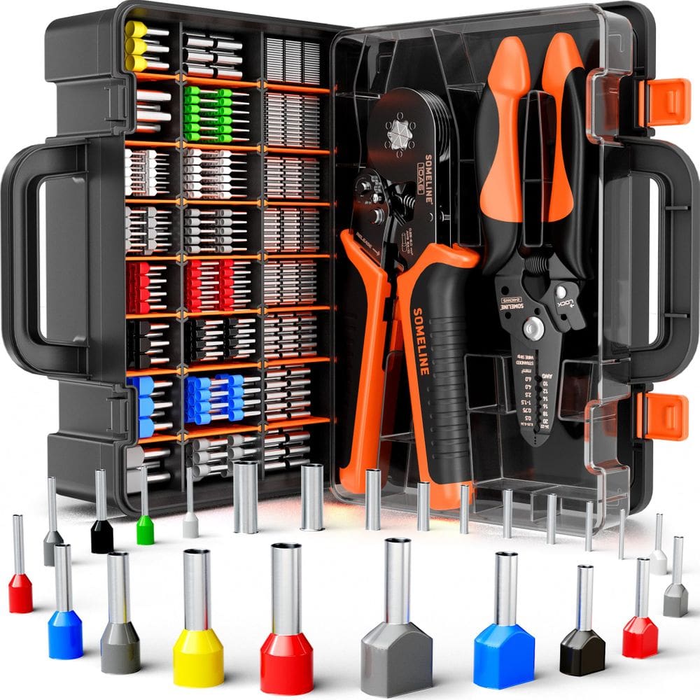 Kit de ferramentas de crimpagem de ponteiras SOMELINE Hexagonal AWG 24-8