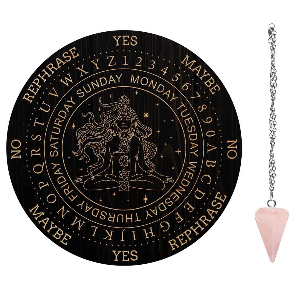 Conjunto de tábuas de pêndulo AHANDMAKER Wooden Doseding Divination