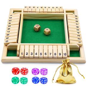 Jogo de tabuleiro BEIJITA Shut The Box com 10 dados para 2-4 jogadores