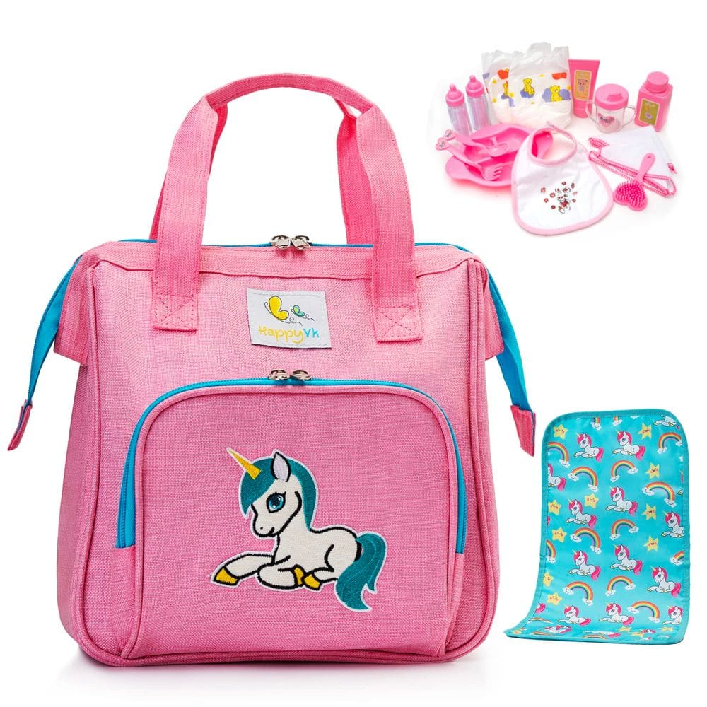 Bolsa de fraldas Baby Doll HappyVK com trocador e acessórios