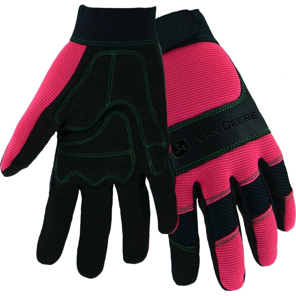 Luvas John Deere JD90010G/L masculinas de alta destreza verdes