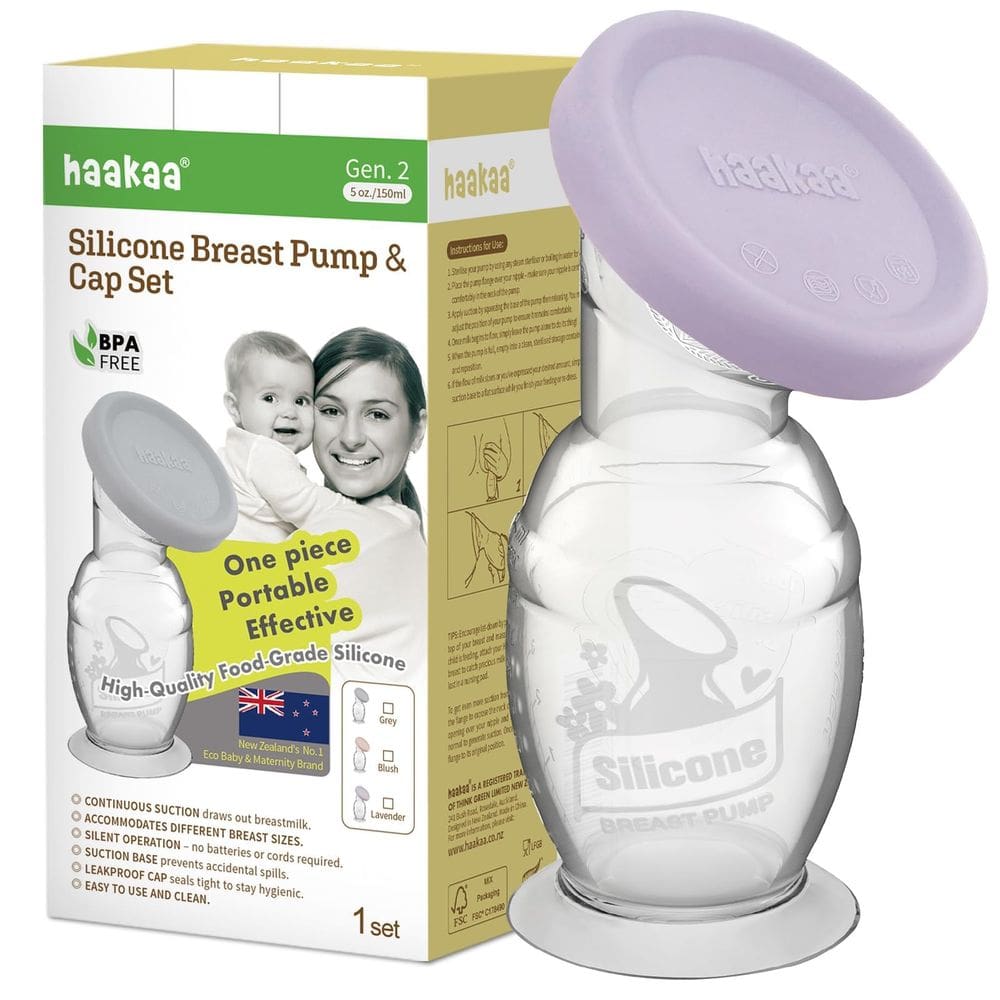 Bomba de mama de silicone de 150 ml com tampa de silicone Lavanda