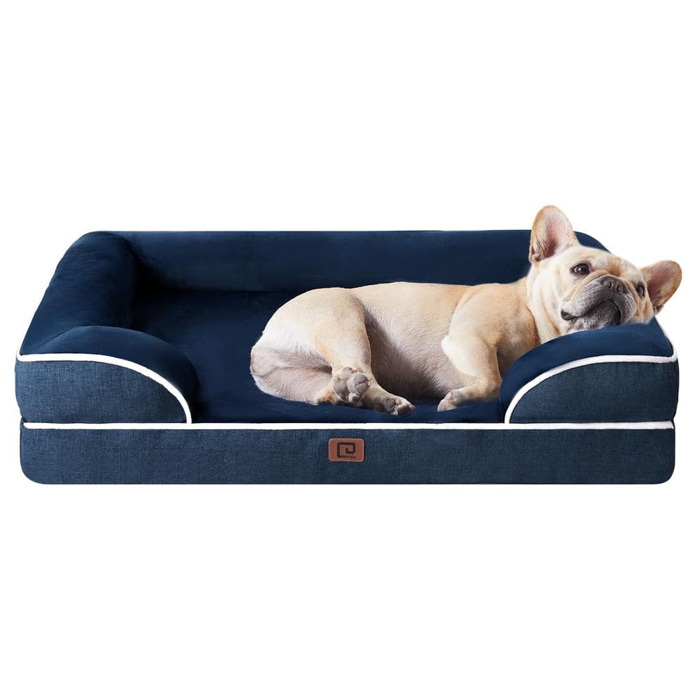 Cama para cães EHEYCIGA Orthopaedic Waterproof Memory Foam Navy