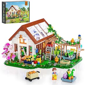 Conjunto de tijolos de construção FUNWHOLE Botanical-Garden Greenhouse