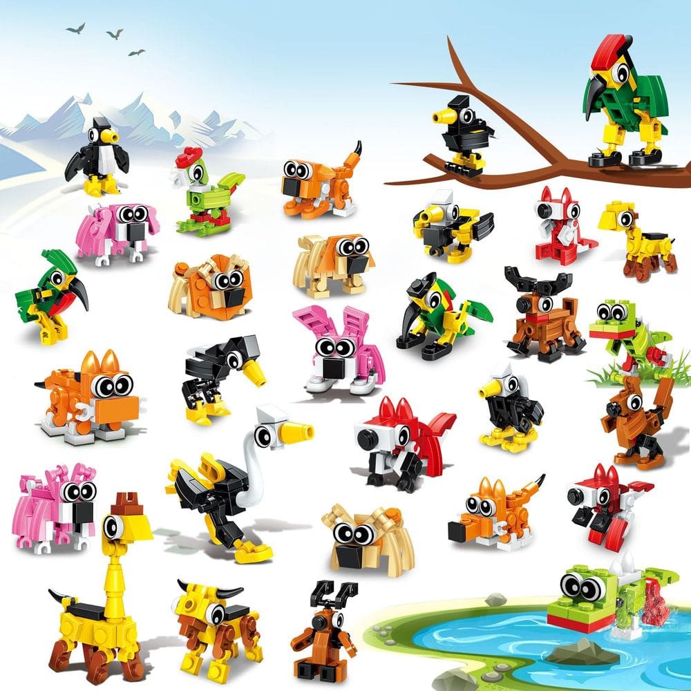 Conjunto de blocos de construção TWERF Party Favors Mini Animals, pacote com 20