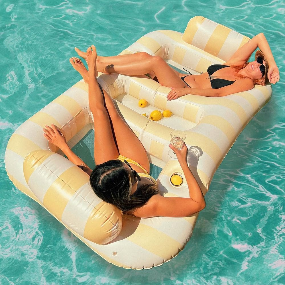 Pool Float Float Joy Lake Floats para 2 adultos com porta-copos