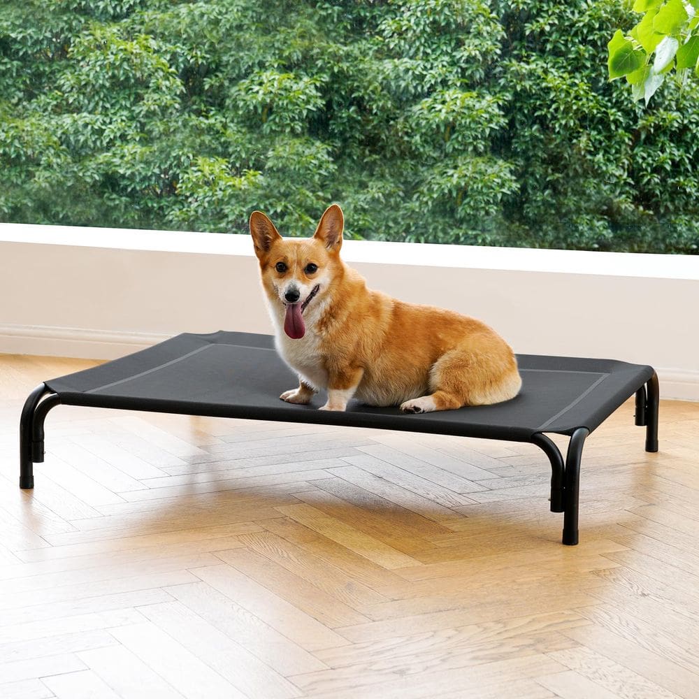 Cama elevada para cães DOPEDIO para cães médios, preta - 90cm