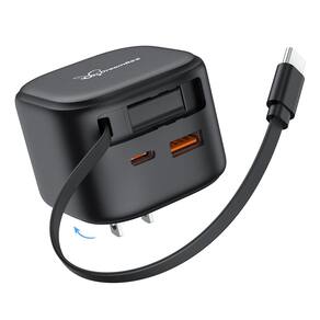 Carregador de parede DreamBee retrátil de 3 portas USB 35W tipo C