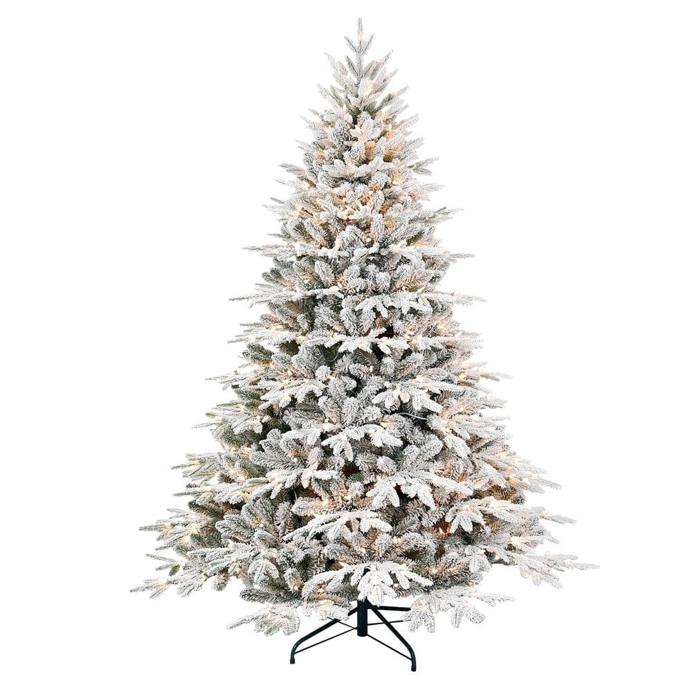 Árvore de Natal Mayhihi Prelit Flocked Artificial de 1,5 m com luzes