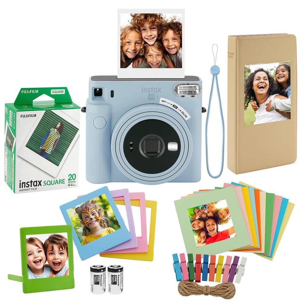 Câmera instantânea Fujifilm Instax Square SQ1 com 20 filmes azuis