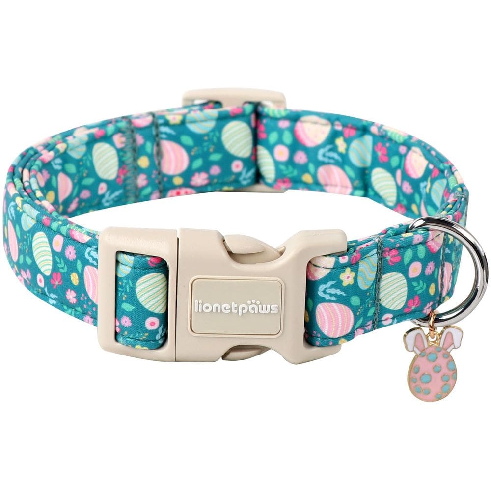 Coleira de cachorro Lionet Paws Ovos coloridos de Páscoa para cães de médio e grande porte