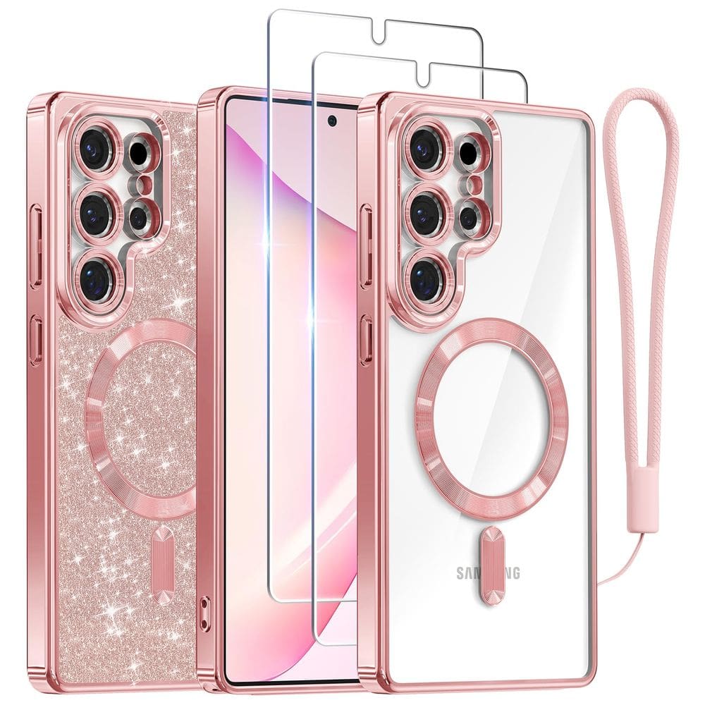 Capa de telefone Meifigno para Samsung Galaxy S25 Ultra 6.9" rosa dourada