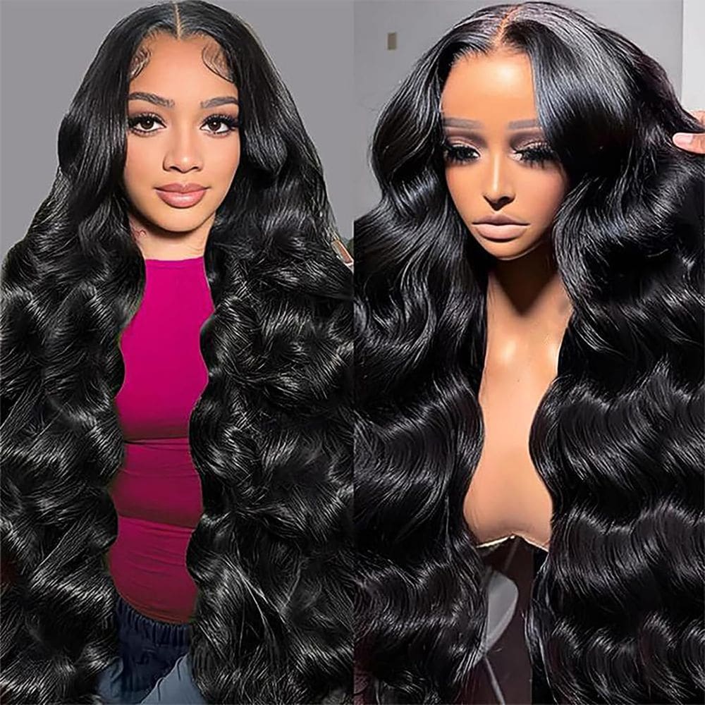 Perucas frontais de renda, cabelo quebradiço, onda corporal, 100% cabelo humano, 60 cm