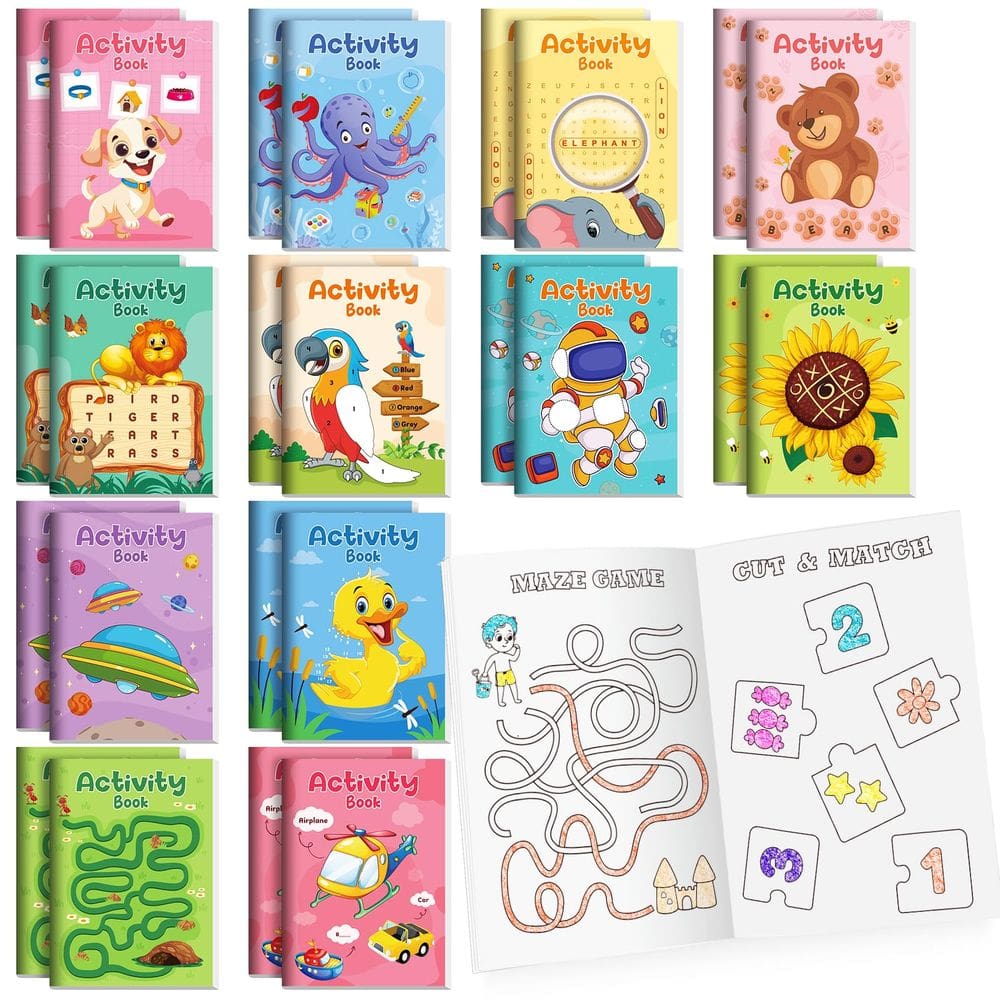 Mini livros de atividades BenLouis para crianças de 4 a 12 anos, 24 unidades