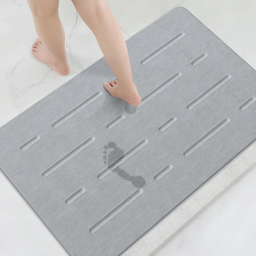 Tapete de banho OTHWAY Large Stone 80x50cm Diatomaceous Earth Light Grey