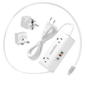Adaptador de plugue de viagem navoltio dos EUA para UE/Reino Unido com 4 tomadas AC