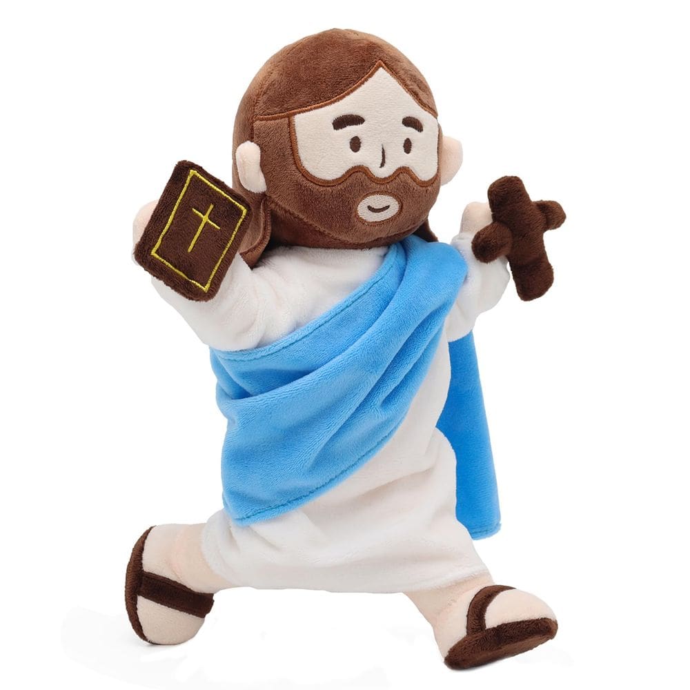 Boneca de pelúcia Yelakey Jesus Plush 34 cm com esqueleto articulado