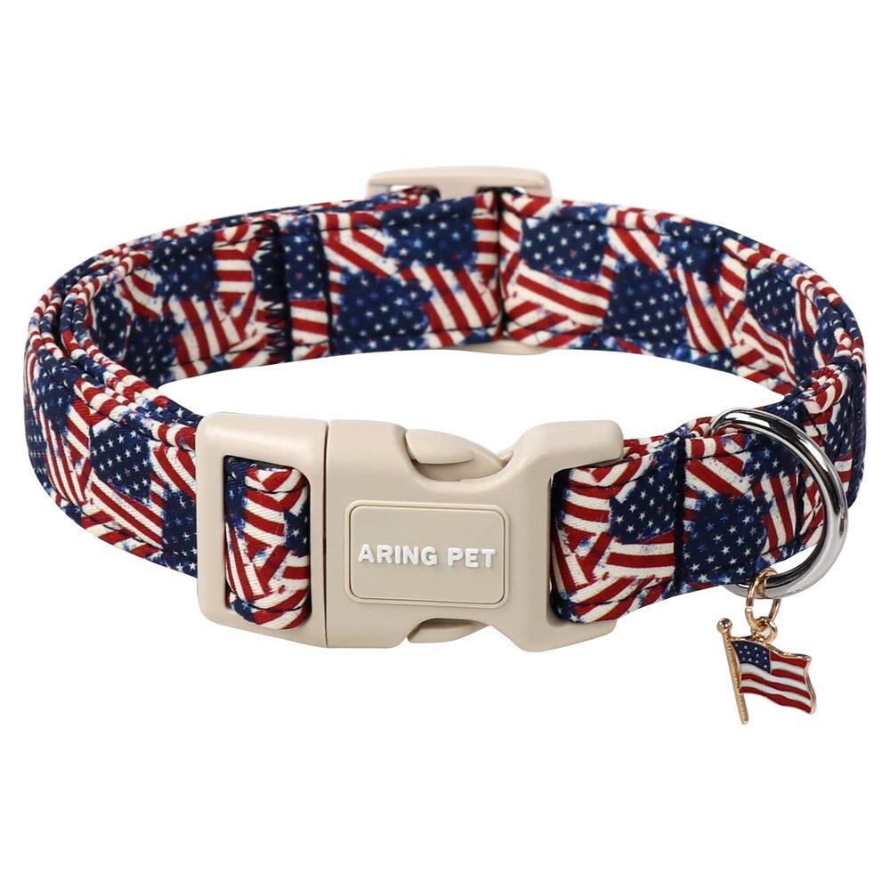 Coleira de cachorro Aring Pet American Flag Patriotic 4 de julho