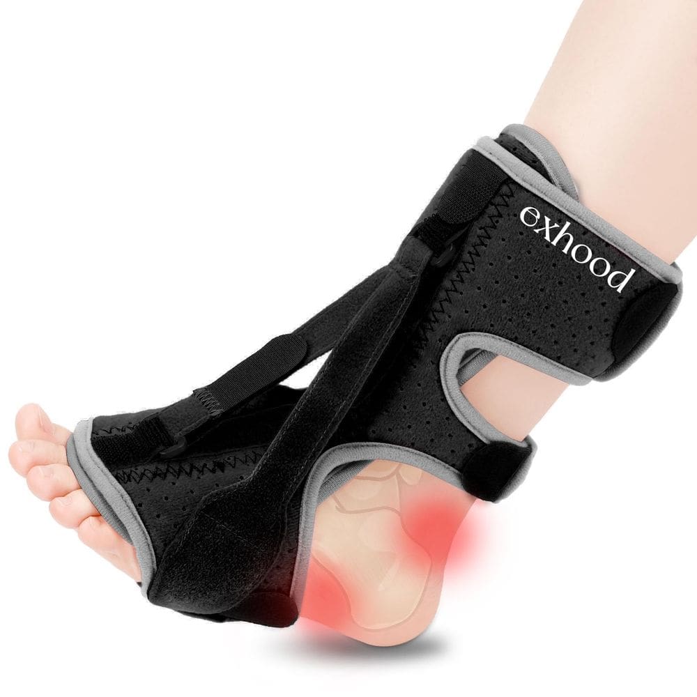 Fascite plantar Night Splint Exhood atualizado em preto-cinza