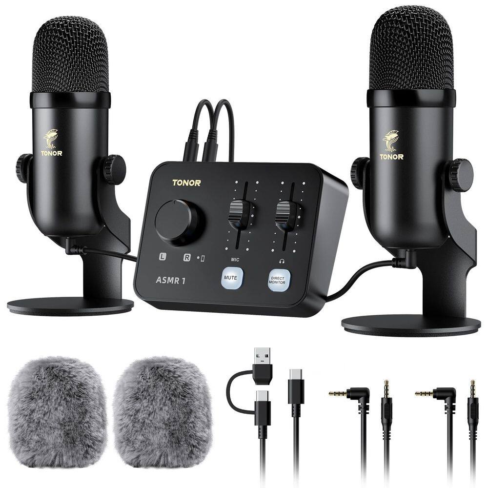Pacote de equipamento de microfone TONOR ASMR com interface de áudio