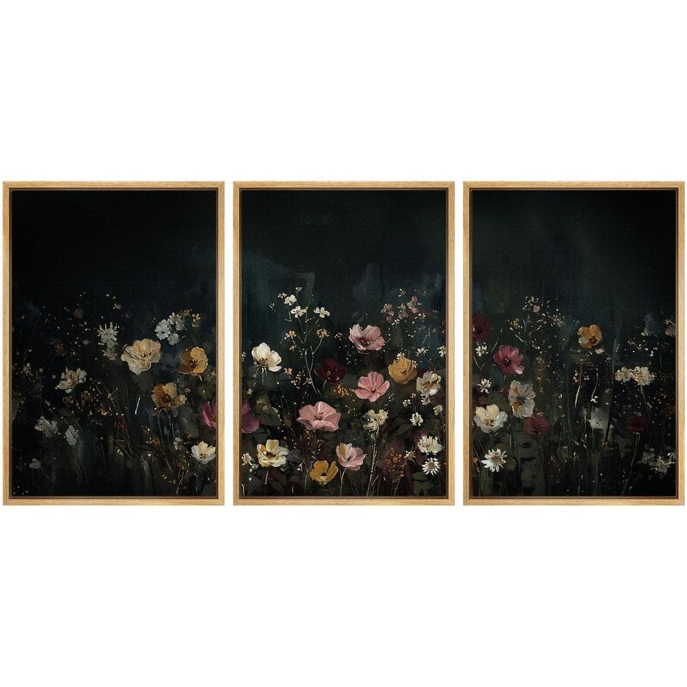 Impressão em tela SIGNWIN Dark Floral Botanical 40x60cmx3cm