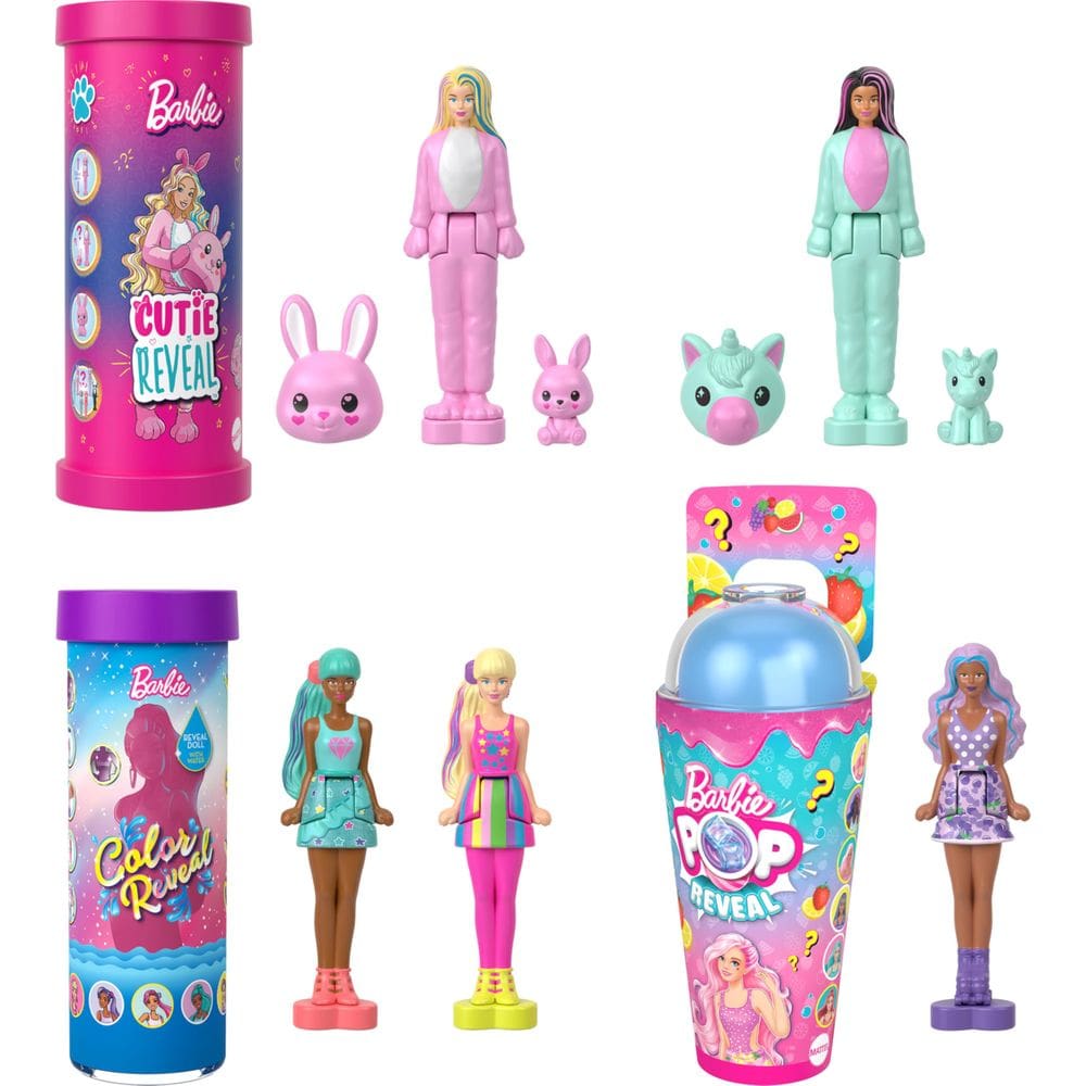 Bonecas Barbie Mini BarbieLand Reveal, pacote com 5 bonecas com unboxing surpresa