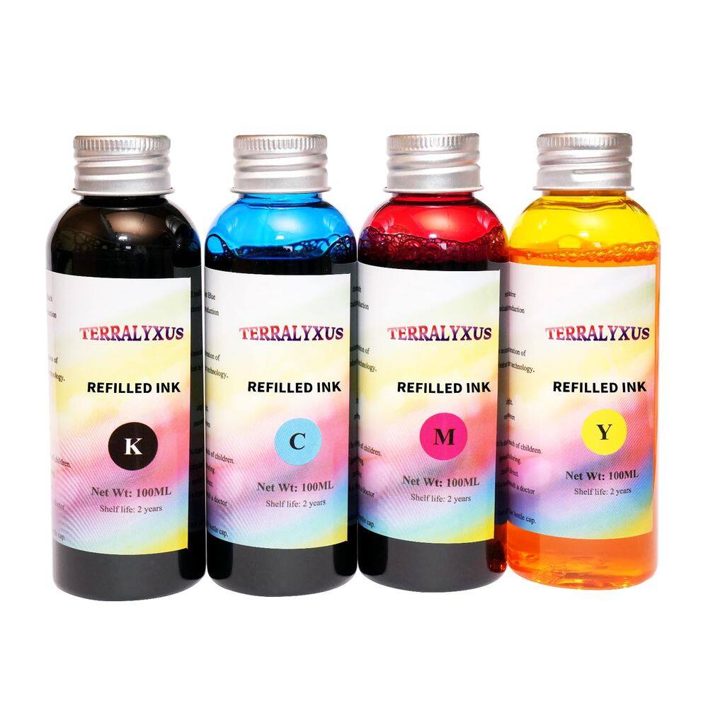 Kit de recarga de tinta Terralyxus 4x100ml compatível com Canon