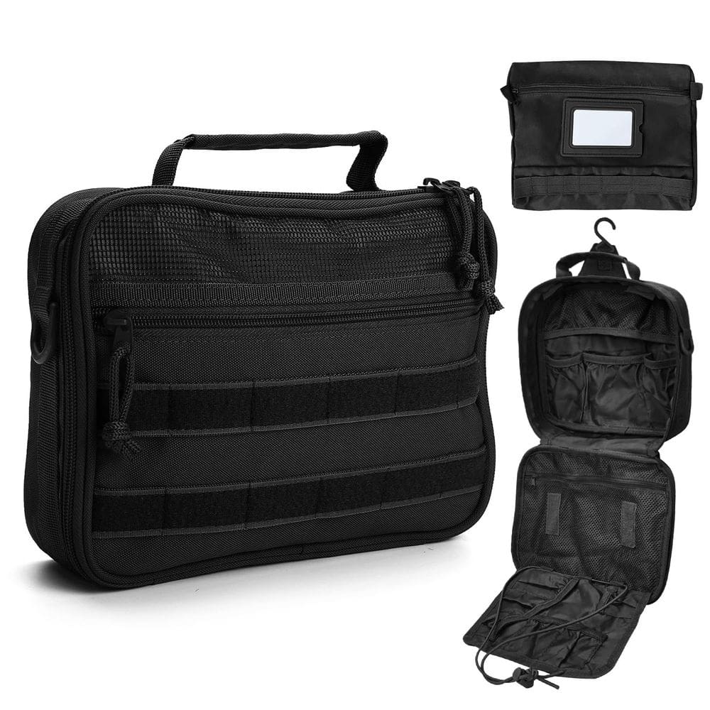 Bolsa de higiene SUNRISING Tactical Hanging Travel Dopp Kit preta
