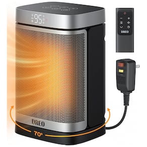 Aquecedor Elétrico Portátil de Cerâmica com 5 Modos, Tela LED e Controle Remoto , 1500W 110V, Dreo, Preto