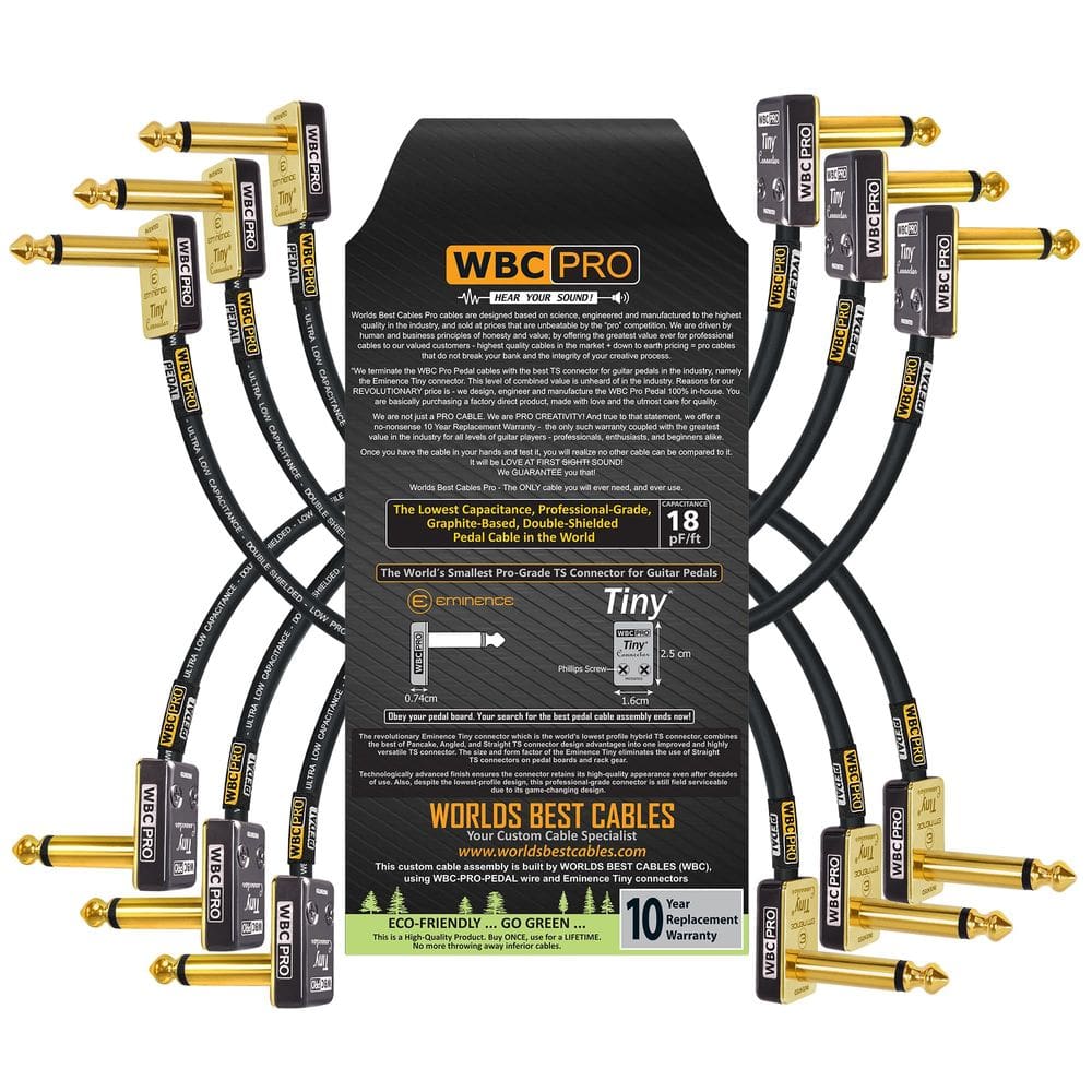 Conjunto de cabos WORLDS BEST CABLES WBC-PRO-PEDAL 12 cm 6 unidades