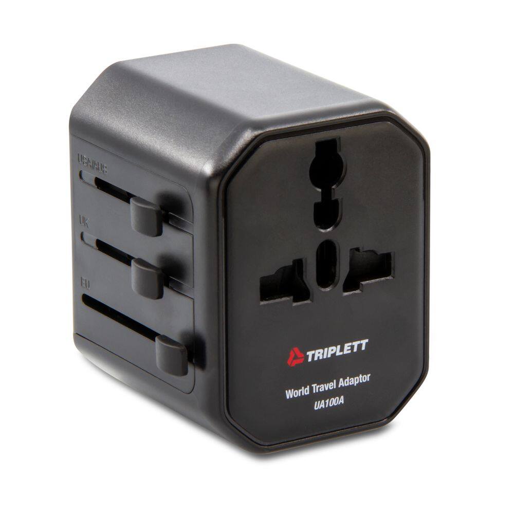 Adaptador de viagem mundial Triplett UA100A com USB-A e USB-C 2500W