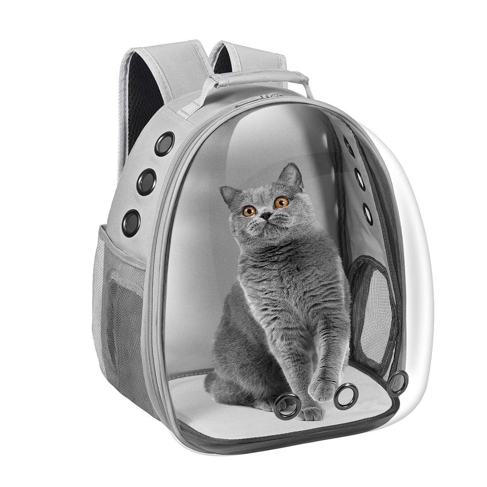 Mochila transportadora para animais de estimação Dorphy Space Capsule para gato/cachorro cinza