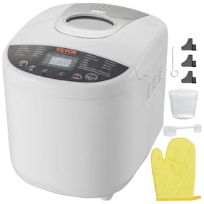 Panificadora Automática 19 em 1 com Capacidade de 910g, 3 Tamanhos de Pão e 3 Cores de Crosta, 110V 650W, VEVOR, Branca