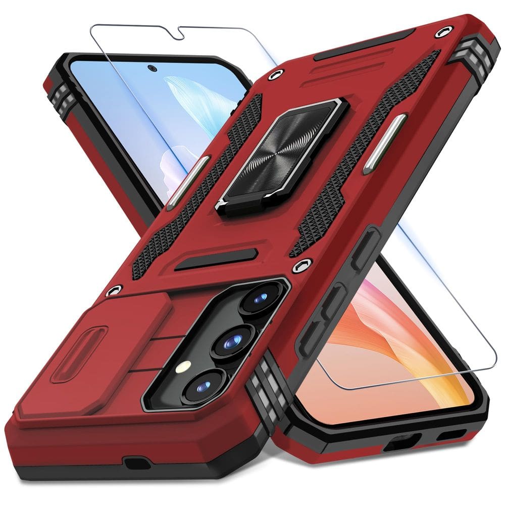 Capa de telefone DEERLAMN para Samsung Galaxy S25+ Plus 6.7" Vermelha