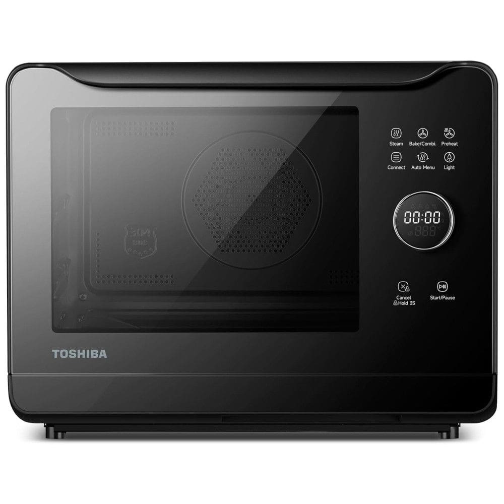 Forno a Vapor Compacto 6 em 1 com Capacidade de 19L, 36 Menus Predefinidos e Limpeza a Vapor, 110V 1800W, TOSHIBA, Preto