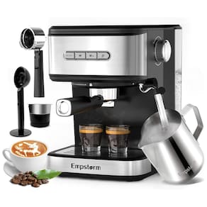 Máquina de Café Expresso Profissional 20 Bar com Bocal de Leite, Função Desligamento Automático e Tanque de Água Removível de 1,4L, 110V