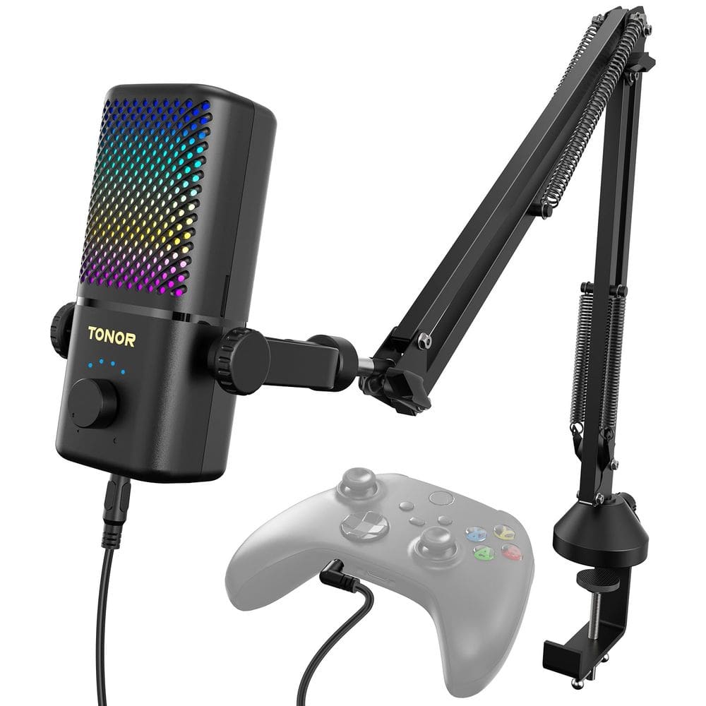 Microfone para jogos TONOR TCX3+ compatível com Xbox com RGB e 30H Bat