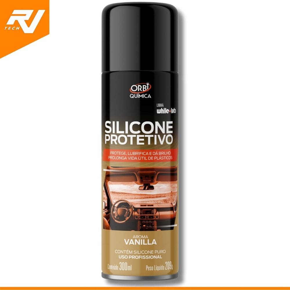 Silicone Spray 300ml Orbi Restaurador Para Painel De Carro Plástico Couro Borracha Canaleta Dobradiças