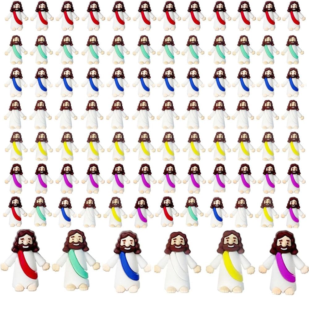 Conjunto de bonecos Mini Jesus AKFAHOIF Little Jesus 100 unidades de PVC