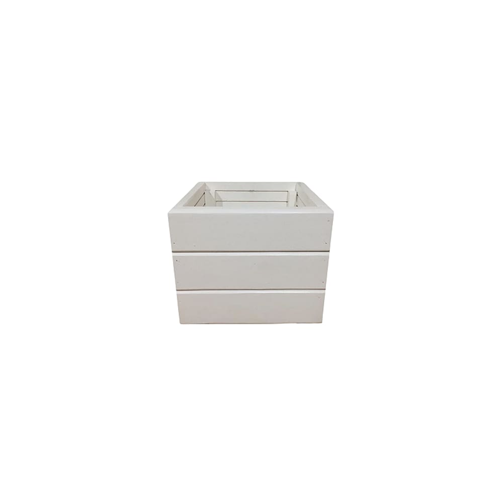 Vaso Madeira Rústico Não é Segredo Branco 25x23