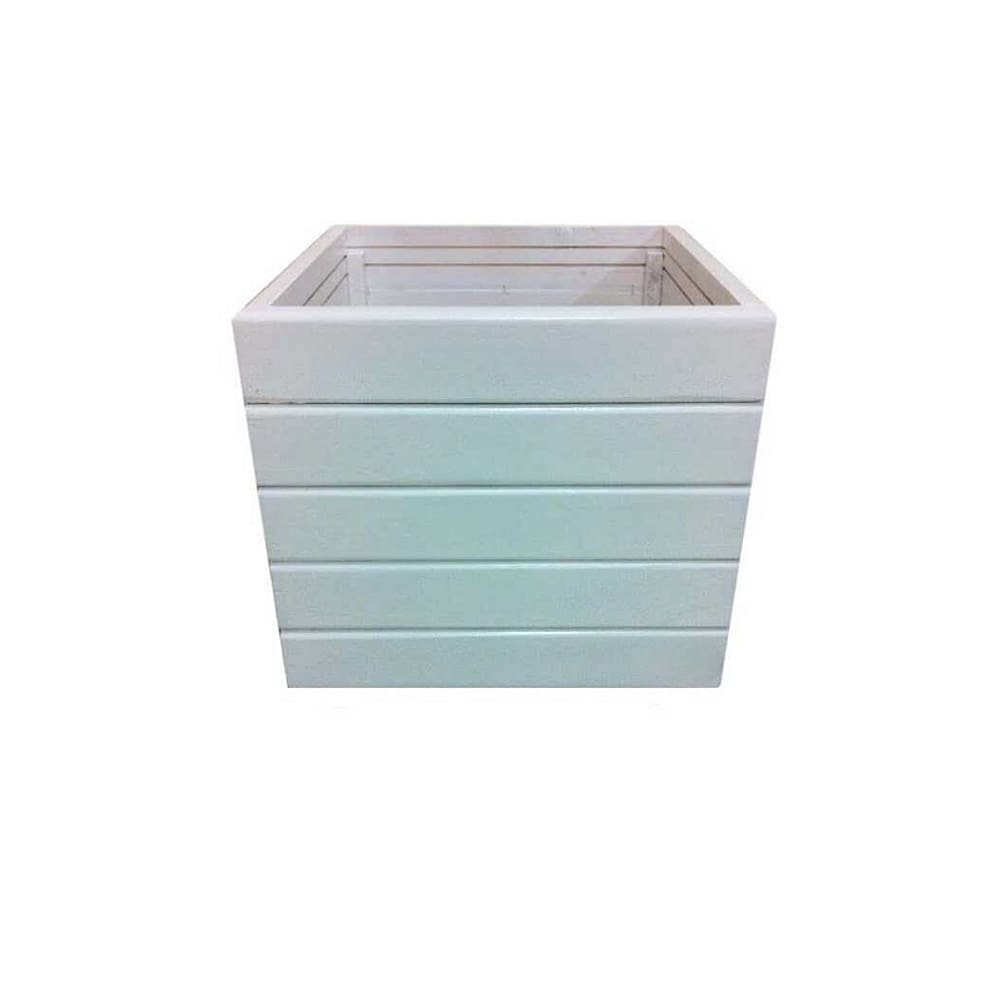 Vaso Madeira Rústico Não é Segredo Branco 40x36