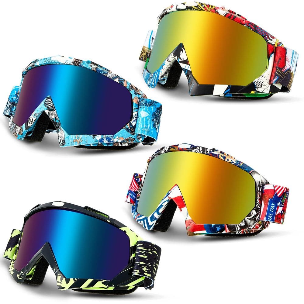 Óculos de motocicleta Tallew, 4 pares para homens e mulheres, motocross