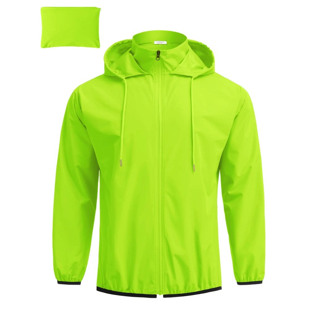 Capa de chuva COOFANDY Capa de chuva impermeável para homens verde grande