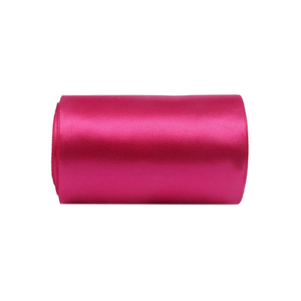 Bobina de tecido de fita de cetim YYCRAFT de 7,5 cm de largura 40 m rosa choque
