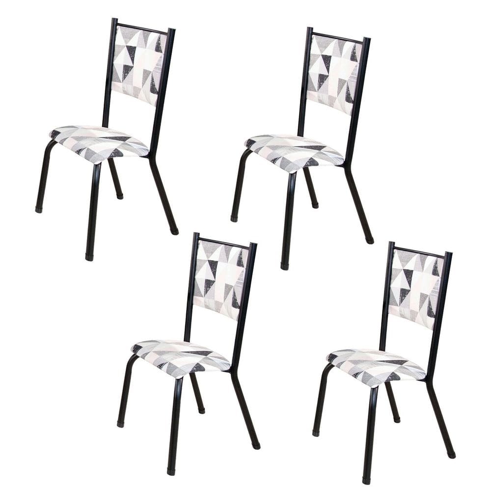 Kit 4 Cadeiras para Sala de Jantar Ametista Katar / Preto