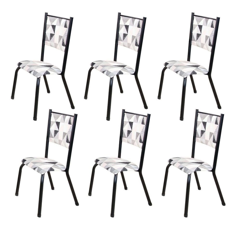 Kit 6 Cadeiras para Sala de Jantar Ametista Katar / Preto