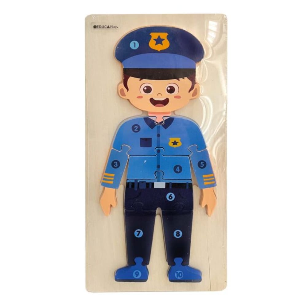 Quebra Cabeça Educativo Infantil Profissoes Policial Polibrinq