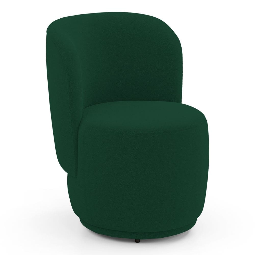 Poltrona Orgânica Decorativa Living Molly Bouclê Verde - Desk Design