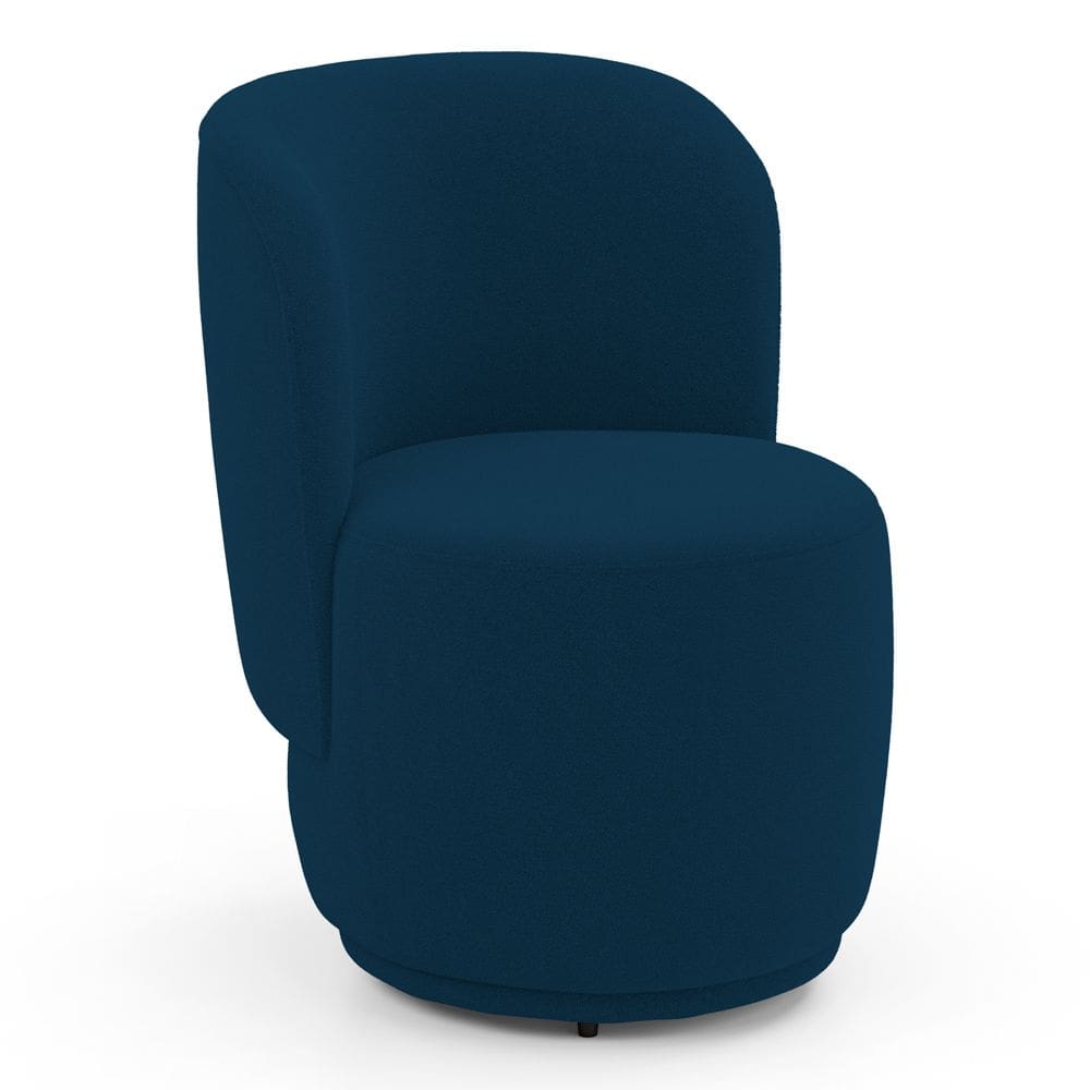 Poltrona Orgânica Decorativa Living Molly Bouclê Azul Marinho - Desk Design